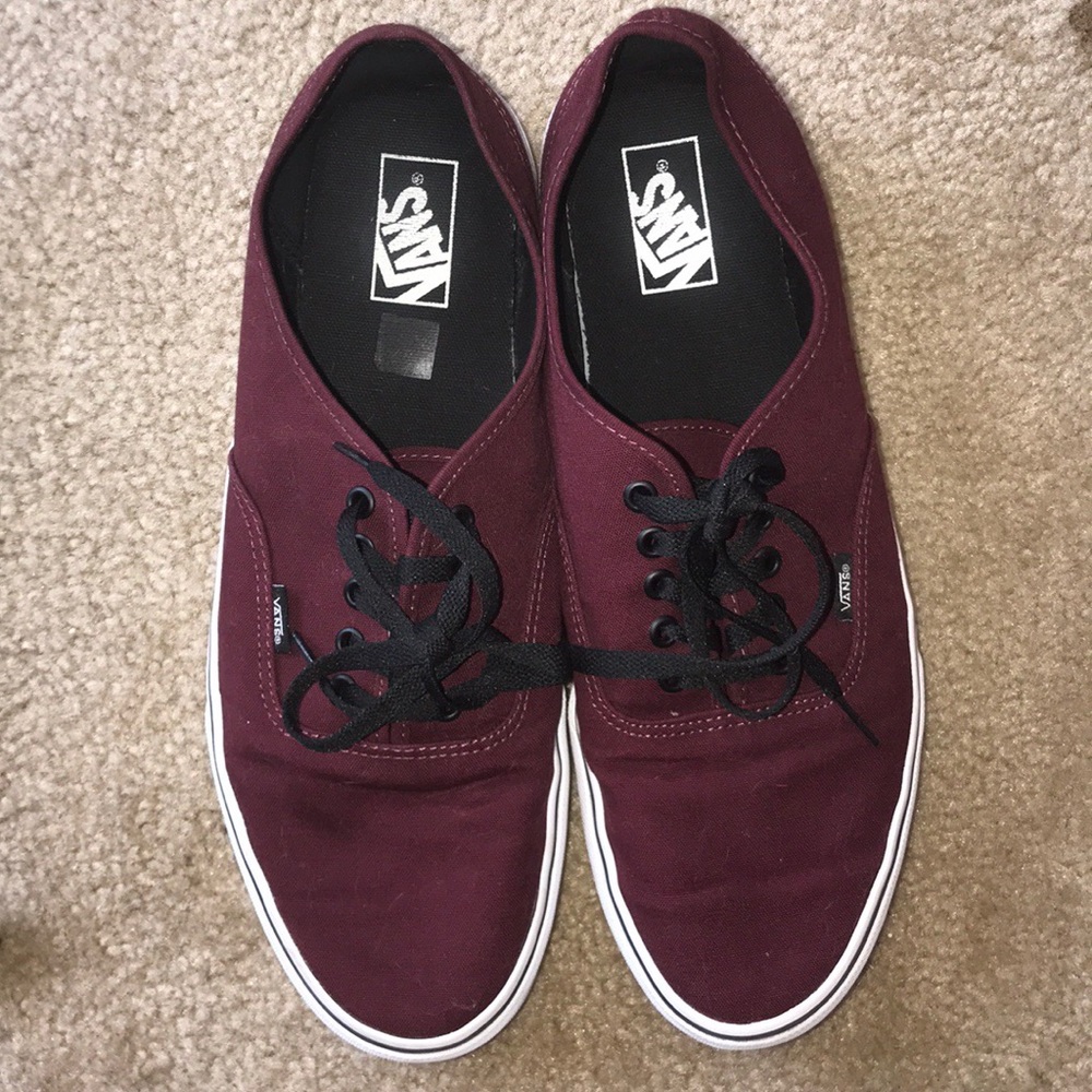 Maroon lace up vans